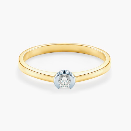 Pierścionek zaręczynowy SAVICKI: dwukolorowe złoto, diament